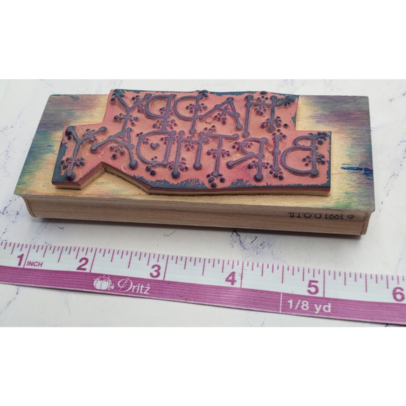 D.O.T.S Happy Birthday Rubber Stamp P118 Card Making Crafts Scrapbooking - Picture 6 of 7